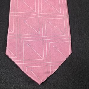 Alexander Julian Colours Men's Pink Geometric Silk Tie